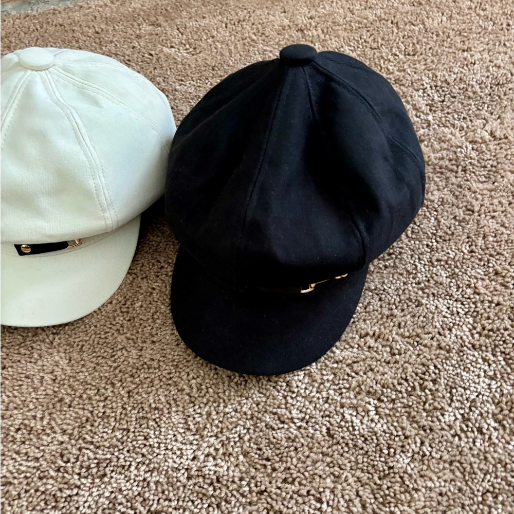 Elegant Cream Cap with Gold Accent - Picture 4 of 6